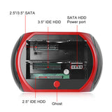 All In One Docking Station USB Dual-Bay Hard Drive 2.5" 3.5" IDE SATA SSD Card Reader