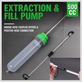 SWANLAKE Fluid Extractor, Oil Extraction & Fill Pump, Fluid Syringe Pump Manual Suction Vacuum Fuel Car Transfer (500ML)