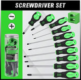 SWANLAKE 11PCS Screwdriver Set, Magnetic 5 Phillips and 5 Flat Head Tips for Fastening and Loosening Seized (11PCS)