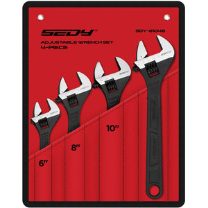 SEDY 4Pc Adjustable Wrench Set Shifter Heavy Duty SAE & Metric Household Repair