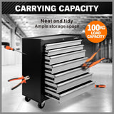 HORUSDY 7 Drawer Tool Box Trolley Cabinet Storage Cart Garage Organiser Lockable