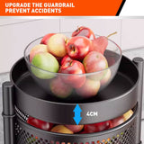 5 Tiers Kitchen Trolley Cart Wheels Round Vegetable Storage Holder Fruit Holder