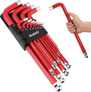 ELEAD 13Pc Extra Large Hex Key Set Long Allen Key Wrench Ball End SAE 5/64