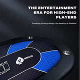 10 Player Foldable Poker Table Blackjack Texas Holdem Table with Cup Holders