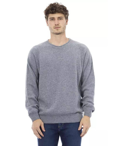 Alpha Studio Men's Light Blue Viscose Sweater - 46 IT