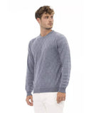 Alpha Studio Men's Light Blue Viscose Sweater - 48 IT