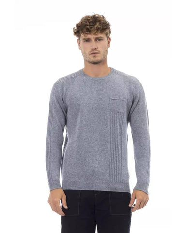 Alpha Studio Men's Light Blue Viscose Sweater - 52 IT