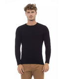 Alpha Studio Men's Black Viscose Sweater - 50 IT