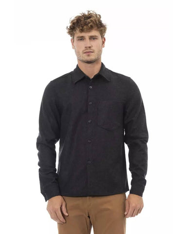 Alpha Studio Men's Gray Wool Shirt - 50 IT