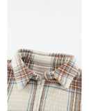 Azura Exchange Plaid Half Zip Sweatshirt with Chest Pocket - M