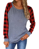 Azura Exchange Raglan Plaid Long Sleeve Top - XL