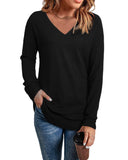 Azura Exchange V Neck Long Sleeve Knit Top - M