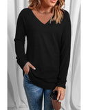 Azura Exchange V Neck Long Sleeve Knit Top - S