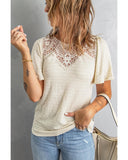 Azura Exchange Flutter Sleeve Crochet Top - M