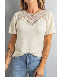 Azura Exchange Flutter Sleeve Crochet Top - M