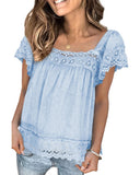 Azura Exchange Pom Pom Lace Splicing Blouse - 2XL