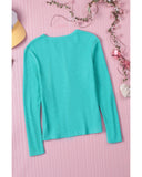 Azura Exchange Ribbed Knit Long Sleeve Top - 2XL