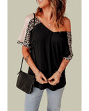 Azura Exchange Leopard Sleeve Top - L