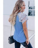 Azura Exchange Tiered Lace Sleeve Knit Top - M