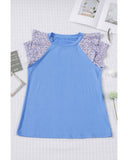 Azura Exchange Tiered Lace Sleeve Knit Top - M