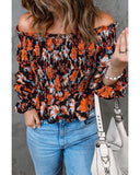 Azura Exchange Floral Off-The-Shoulder Smocked Top - M