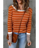 Azura Exchange Color Block Rib Knit Striped Pullover - 2XL