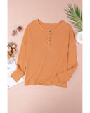 Azura Exchange Waffle Knit Henley Top - XL