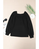 Azura Exchange Puff Sleeve Waffle Knit Top - L