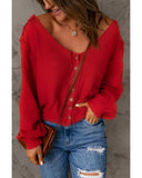 Azura Exchange Distressed Knit Patched Top - 2XL