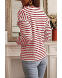 Azura Exchange Ruffled Striped Long Sleeve Top - 2XL