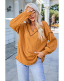 Azura Exchange Textured V Neck Long Sleeve Knit Top - 2XL