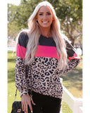 Azura Exchange Leopard Patchwork Puff Sleeve Top - M