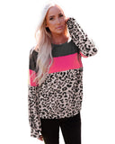 Azura Exchange Leopard Patchwork Puff Sleeve Top - M