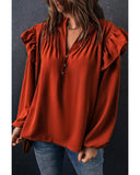 Azura Exchange Pleated V Neck Blouse - 2XL