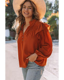 Azura Exchange Pleated V Neck Blouse - 2XL