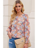 Azura Exchange Floral Puff Sleeve Blouse - L