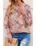 Azura Exchange Floral Puff Sleeve Blouse - L