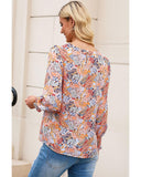 Azura Exchange Floral Puff Sleeve Blouse - L