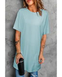 Azura Exchange Side Pockets Short Sleeve Tunic Top - S