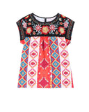 Azura Exchange Floral Aztec Geometric Cap Sleeve Top - S