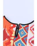 Azura Exchange Floral Aztec Geometric Cap Sleeve Top - S