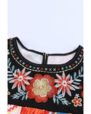 Azura Exchange Floral Aztec Geometric Cap Sleeve Top - S