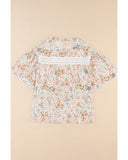 Azura Exchange Floral Print Wide Ruffle Sleeves Blouse - M