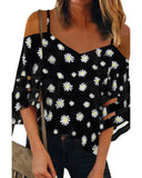 Azura Exchange Floral Cold Shoulder Blouse - L