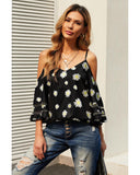 Azura Exchange Floral Cold Shoulder Blouse - M