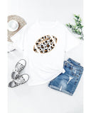 Azura Exchange Leopard Heart Shape Rugby Print T-Shirt - XL