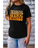 Azura Exchange Thankful Grateful Blessed Graphic Tee - L