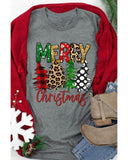 Azura Exchange Christmas Tree Pattern Crew Neck Graphic Tee - L