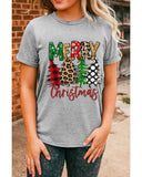 Azura Exchange Christmas Tree Pattern Crew Neck Graphic Tee - L