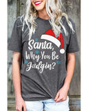 Azura Exchange Santa Hat Snowflake Tee - M